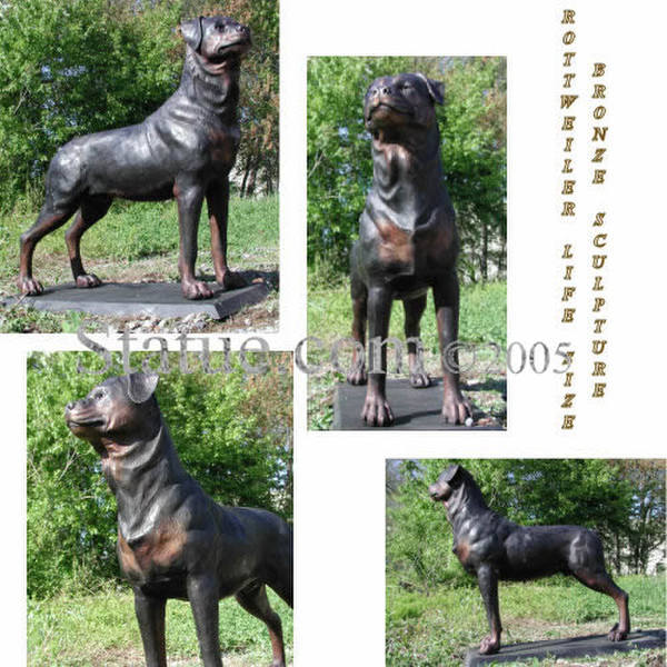 Life Size Bronze Dog memorial Statue Rottweiler Sculpture